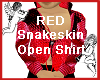 Red Snakeskin Open Shirt