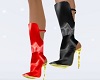 red black satin boots