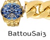Blue Watch Gold Bracelet