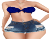 ROYAL BLUE N JEAN SHORTS