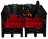 red/black sofa