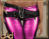 Pink Satin Belted Pants