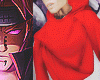 red hoodie
