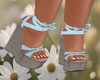 Blue Wedge Sandals