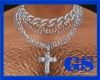 "GS" SILVER OUT CRUCIFIX