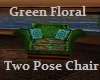 Grn Floral 2 Pose Chair