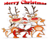 Santa and deer dancing