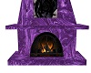 Purple glass fireplace