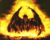 Flaming demon sticker