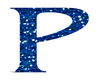 Blue Glitter Letter P