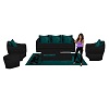 *E* Black/Teal Couch