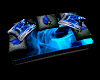 Blue rose pillow couch