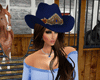 Blue Felt Cowgirl Hat