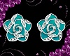 Teal Flowers Earrings