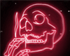 Neon Smoking Skull