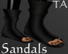 Black Fuzzy Sandals