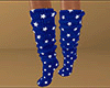 Stars Socks Tall Blue F