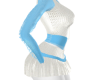 white and blue outfit