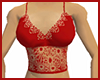 Red Silk & Lace Top