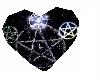 black pentagram hearts