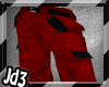 red & black pants
