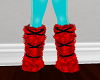 Fur Leg Warmers Red