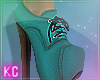 !K Teal Ankle Boots