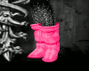 pink rave flat boots