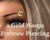 Gold Eyebrow Hoop Left