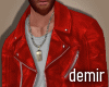 [D] Red leather jacket