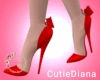 D Red heel bow