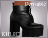 K derv blk chunky boots