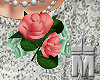 MM- Peach Roses  Brooch 