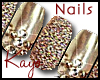 *0123* GoldSparkle Nails