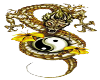 ying yang golden dragon