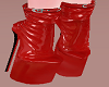 Red Latex Boots