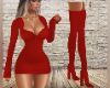 KnitButtonDressBerryRed