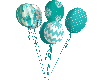 6 Teal Party Ballons