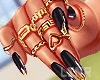 Nails Black + Rings Gold