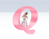 Pink Letter Q with Pose
