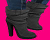 Gray 80s Slouch Boots