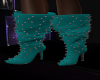 R~ Teal Studded Boots