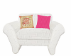 WHITE CHAIR/ PINK PILLOW