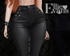 E. Black Leather Pants