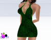 green spark halter dress