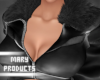 Leather fur jacket