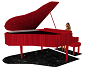 Red Piano with 5 poses