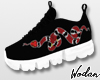 w" snake shoes black