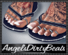 Rose tattoo black sandal