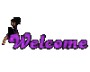 purple welcome with doll